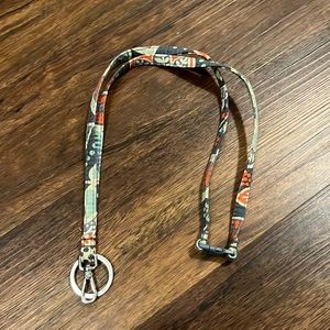 VERA BRADLEY Gray/Aqua/Orange "Nomadic Floral" lanyard